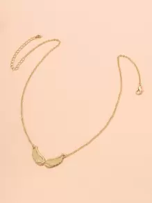 翅膀吊墜項鍊 - 金黃色 - 查看 4