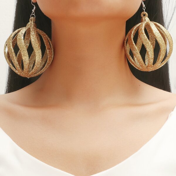 

Glitter Ball Drop Earrings, Gold