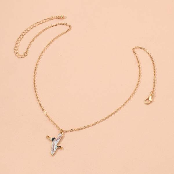 

Chinese Crane Charm Necklace, Multicolor