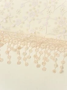 1 chiếc khăn tam giác họa tiết hoa và ren thời trang dành cho nữ, băng đô Bandana phong cách Boho, dây buộc tóc, dây buộc đầu lý tưởng để tô điểm cho vẻ ngoài của bạn trong ngày lễ tình nhân - Màu be - Xem 4