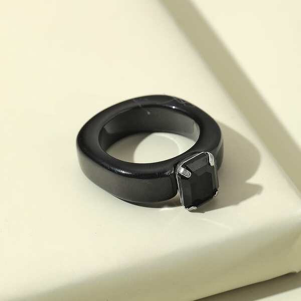 

Gemstone Decor Ring, Black