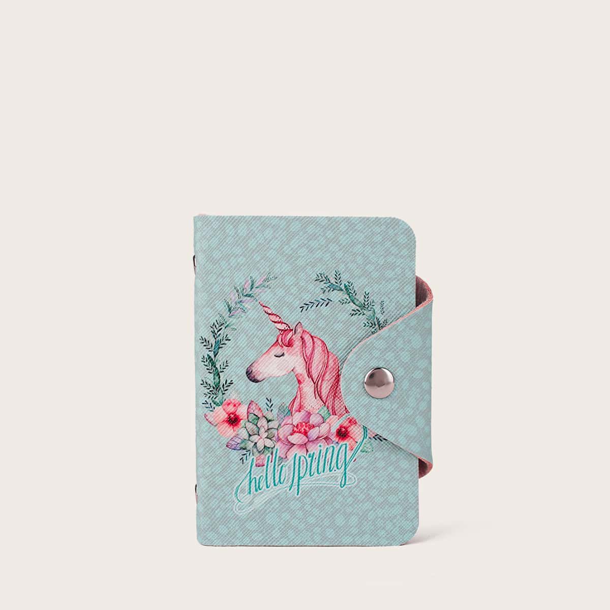 

Cartoon Unicorn Card Pouch, Baby blue