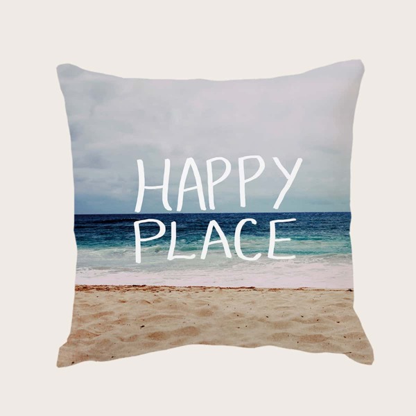 

Beach Print Cushion Cover Without Filler, Multicolor