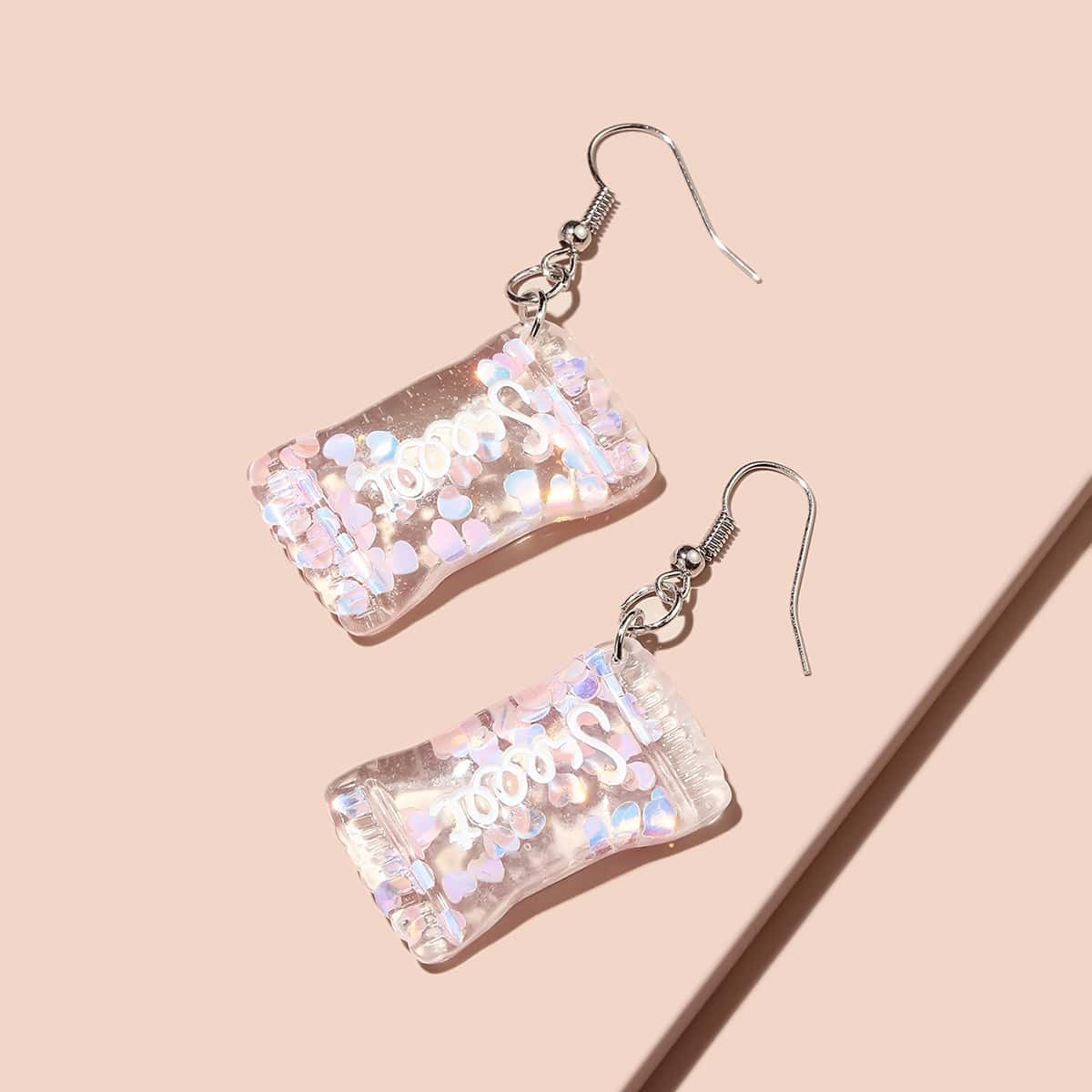 

Heart Bag Drop Earrings, Multicolor
