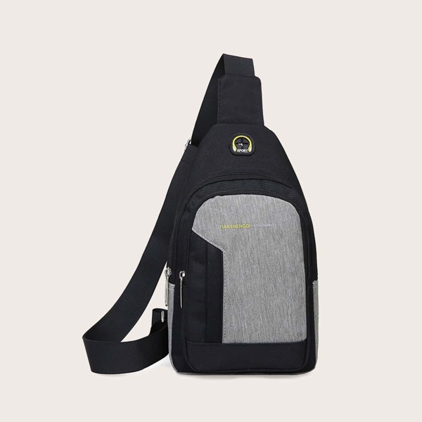 

Men Two Tone Sling Bag, Black