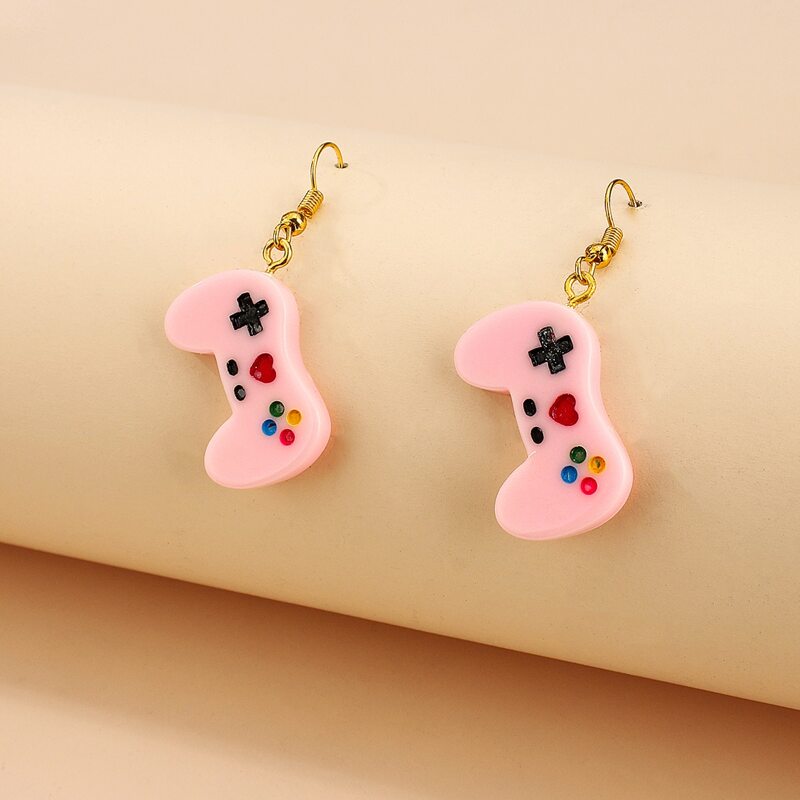 

Gamepad Drop Earrings, Pink