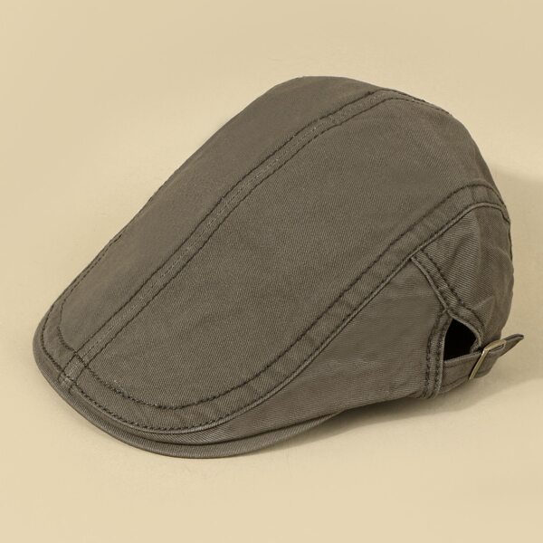 

Men Solid Flat Cap, Khaki