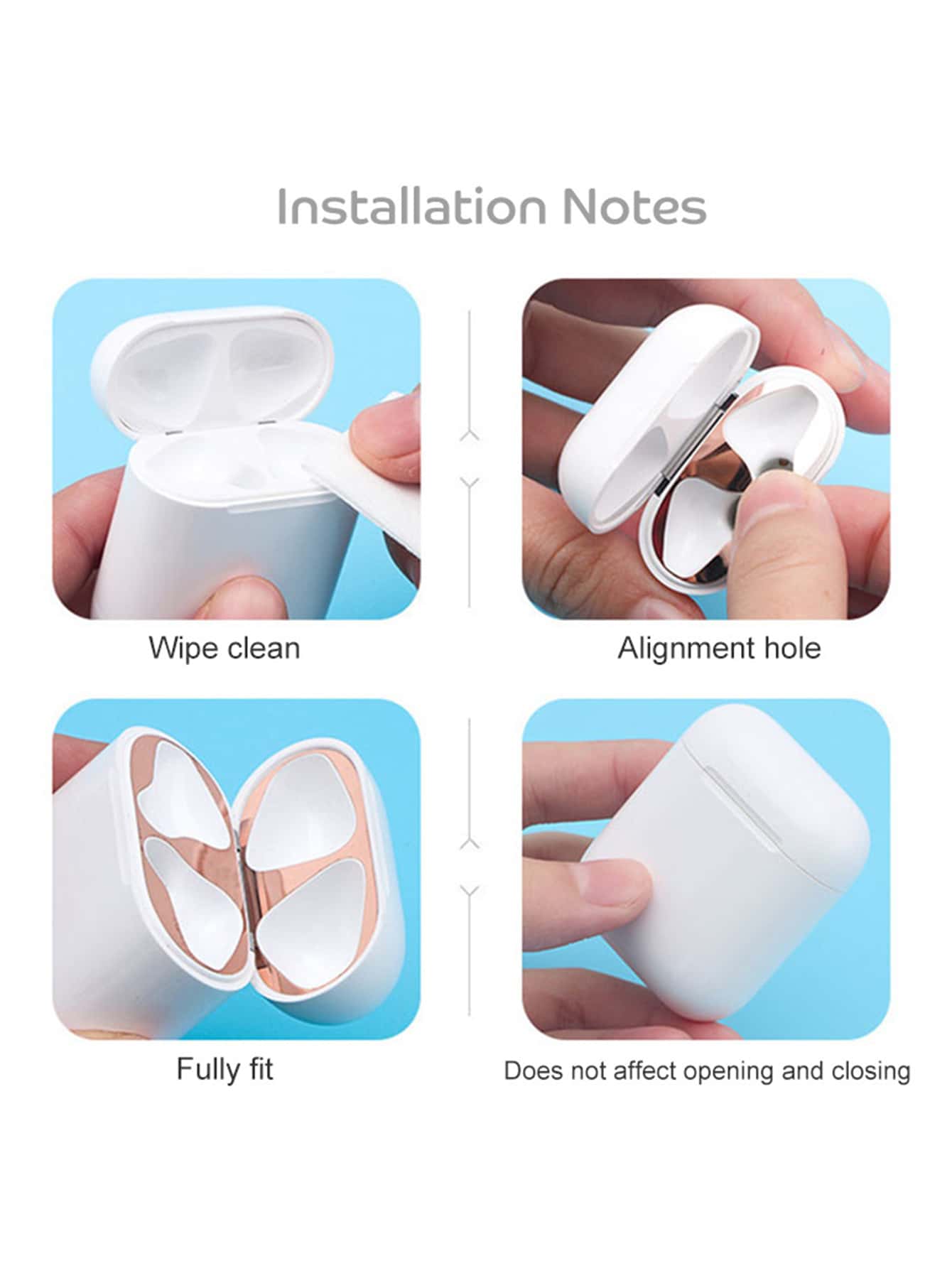1pc AirPods Case Metal Dust Guard Sticker