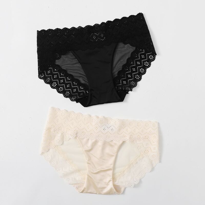 

2pack Contrast Lace Panty Set, Multicolor