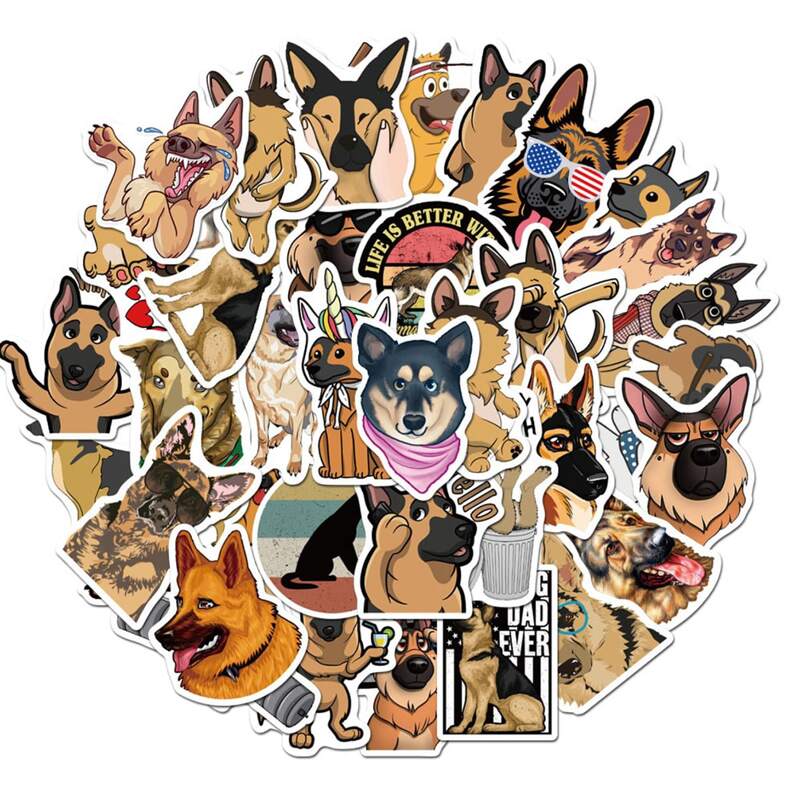

50pcs Cartoon Dog Sticker, Multicolor