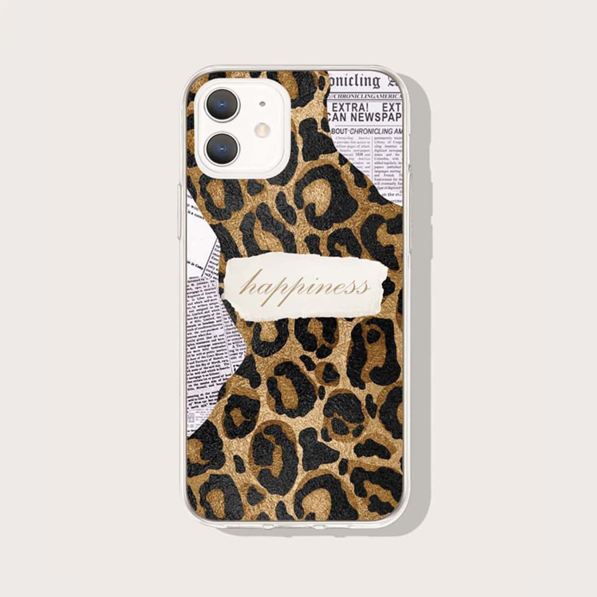 

Leopard & Newspaper iPhone Case, Multicolor