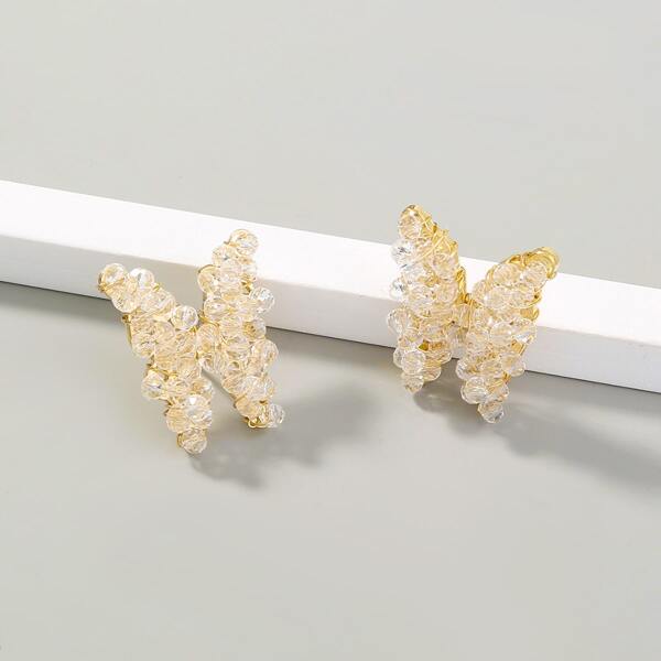 

Crystal Butterfly Decor Stud Earrings, Clear