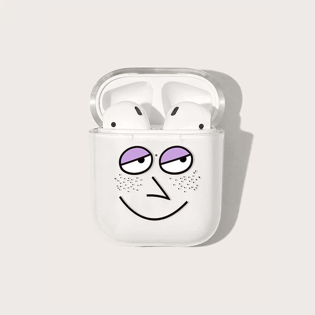 

Cartoon Expression Airpods Case, Clear