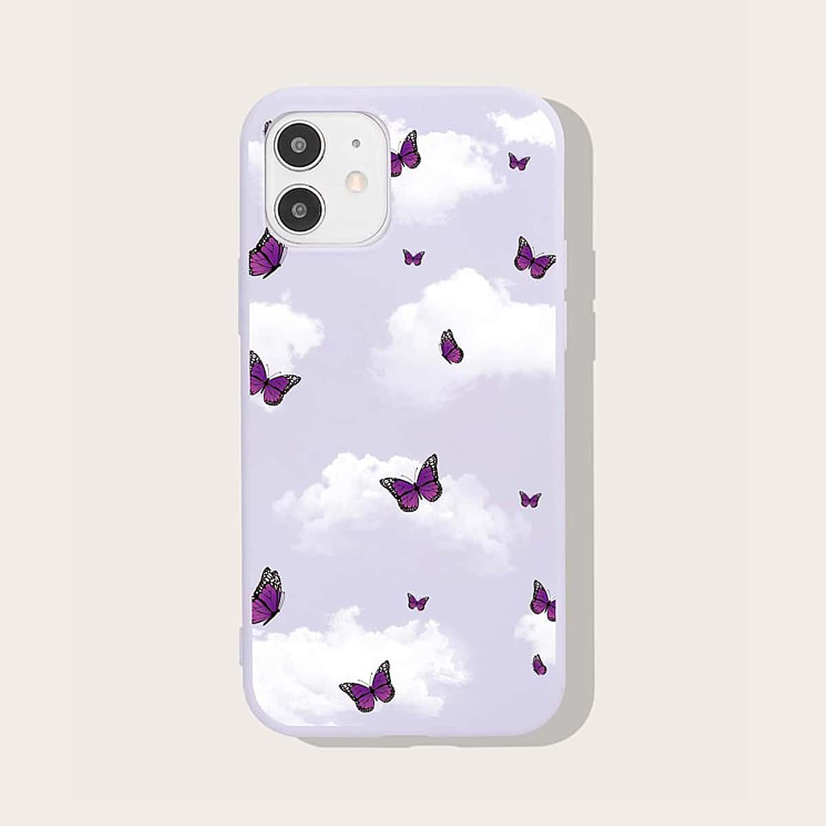 

Butterfly & Cloud iPhone Case, Lilac purple