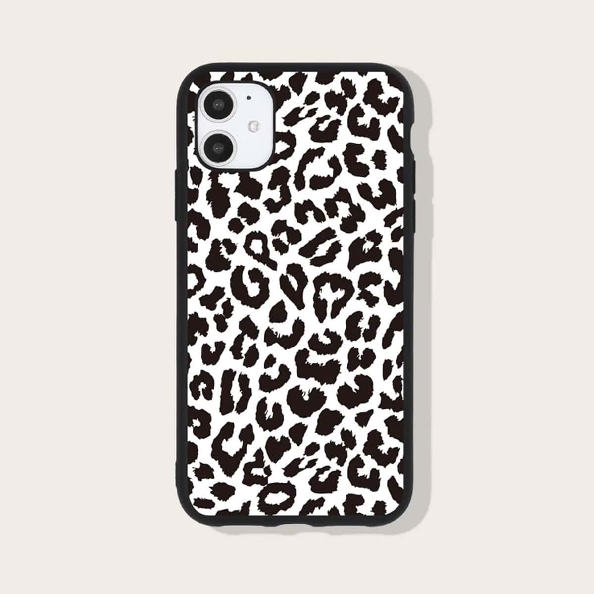 

Leopard iPhone Case, Black and white