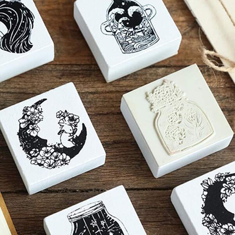 

1pc Random Pattern Wooden Stamp, Multicolor