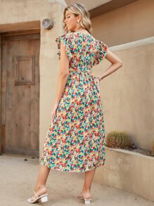 SHEIN Unity Đầm Dây kéo Hoa Boho - Nhiều màu - Xem 2