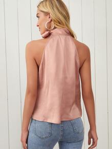 SHEIN Privé Top unicolor con nudo - Rosa vieja - Ver 2