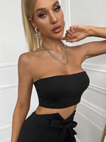 SHEIN EZwear 3 Pack Solid Crop Tube Top