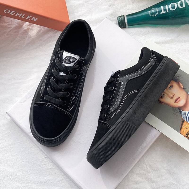 

Solid Canvas Sneakers, Black