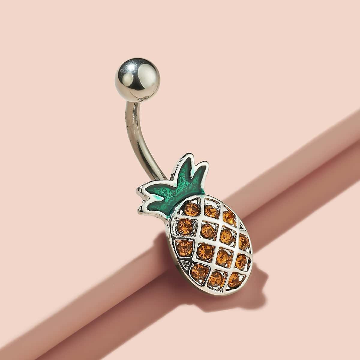 

Rhinestone Pineapple Belly Ring, Multicolor