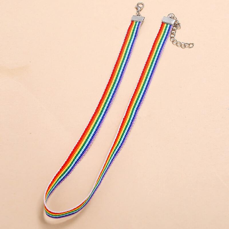 

1pc Rainbow Choker, Multicolor