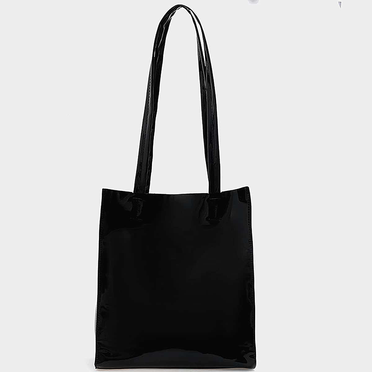

Solid Tote Bag, Black
