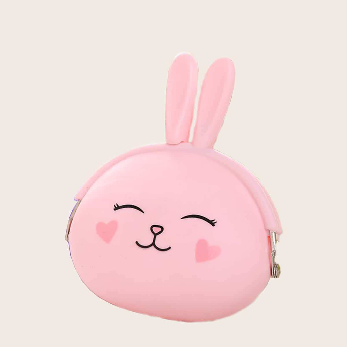 

Cartoon Rabbit Coin Purse, Baby pink