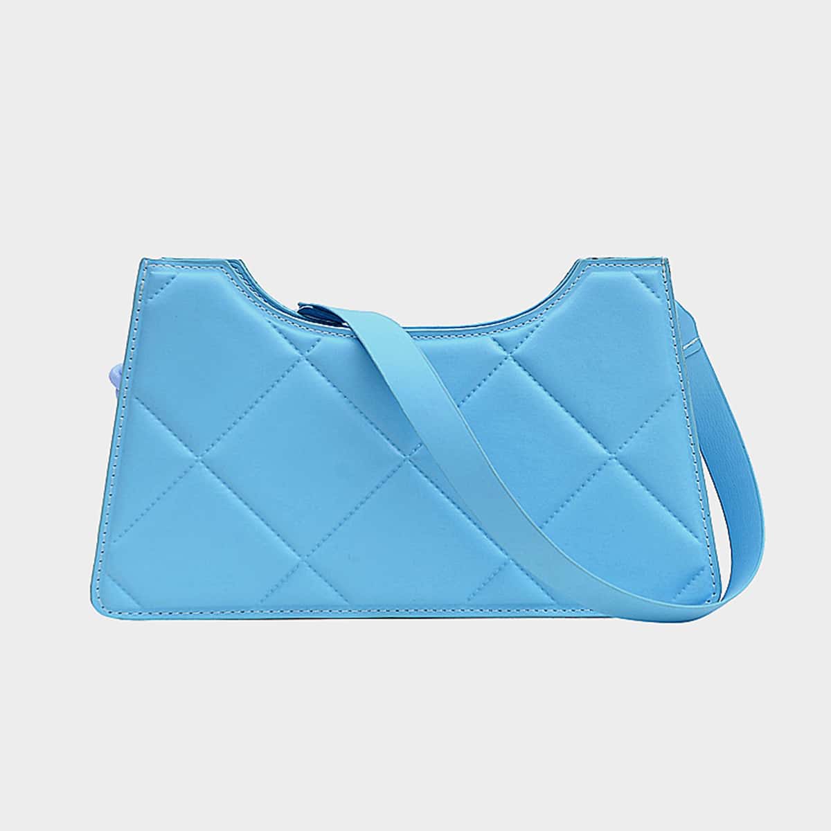 

Quilted Baguette Bag, Blue