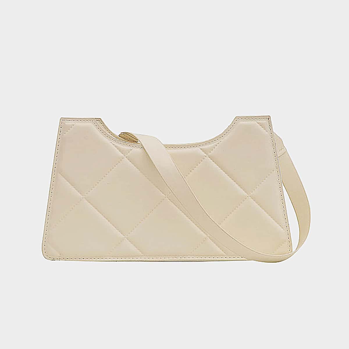 

Quilted Baguette Bag, Beige