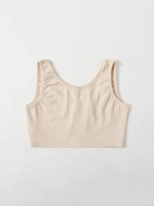 SHEIN Unity Zip Up Solid Tank Top - Beige - View 2