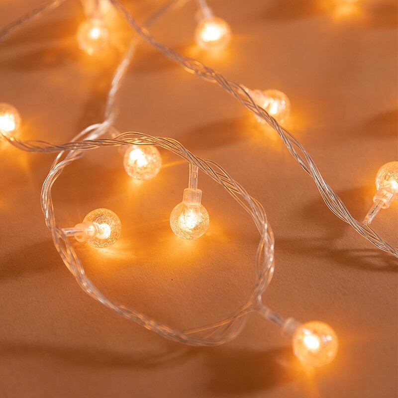 

40pcs Crystal Bulb String Light, Beige