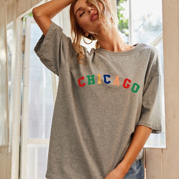

Drop Shoulder Letter Graphic Oversized Tee, Light grey