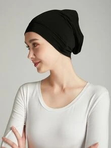 Mũ quấn trơn - màu đen - Xem 6