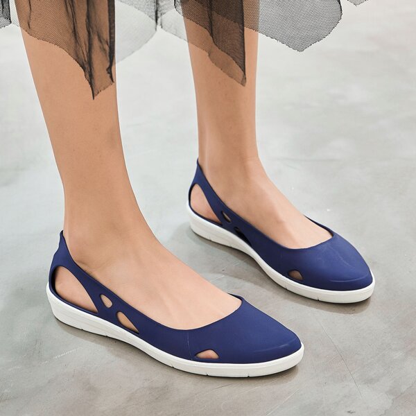 

Minimalist Cut Out Flats, Blue