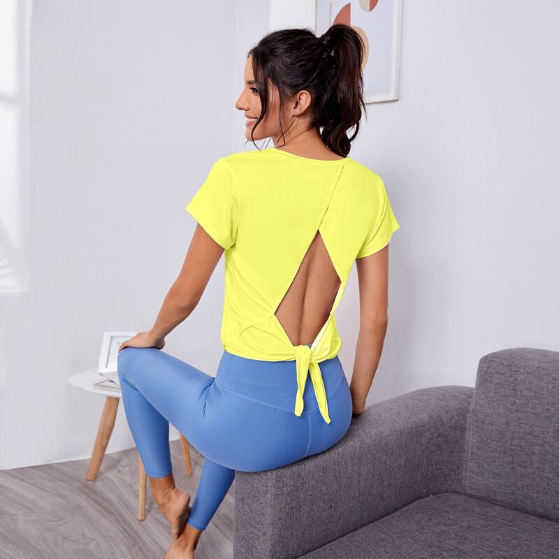 

Tie Backless Sports Tee, Yellow