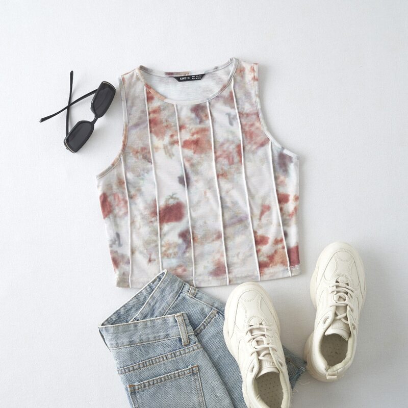 

Tie Dye Crop Tank Top, Multicolor