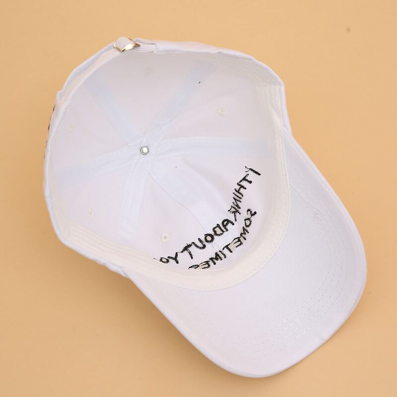 

Slogan Embroidery Baseball Cap, White