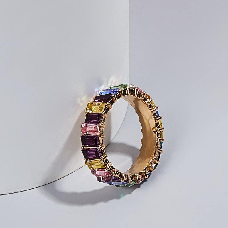 

Colorful Crystal Ring, Multicolor