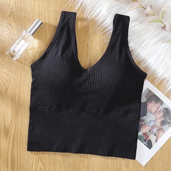 

Girls Rib-knit Solid Bralette, Black