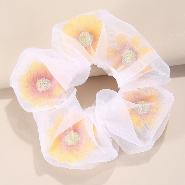 

Flower Mesh Scrunchie, Multicolor
