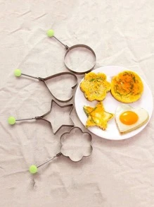 2入組隨機煎蛋模具環 - 銀色 - 查看 2