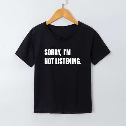 Girls Slogan Graphic Tee