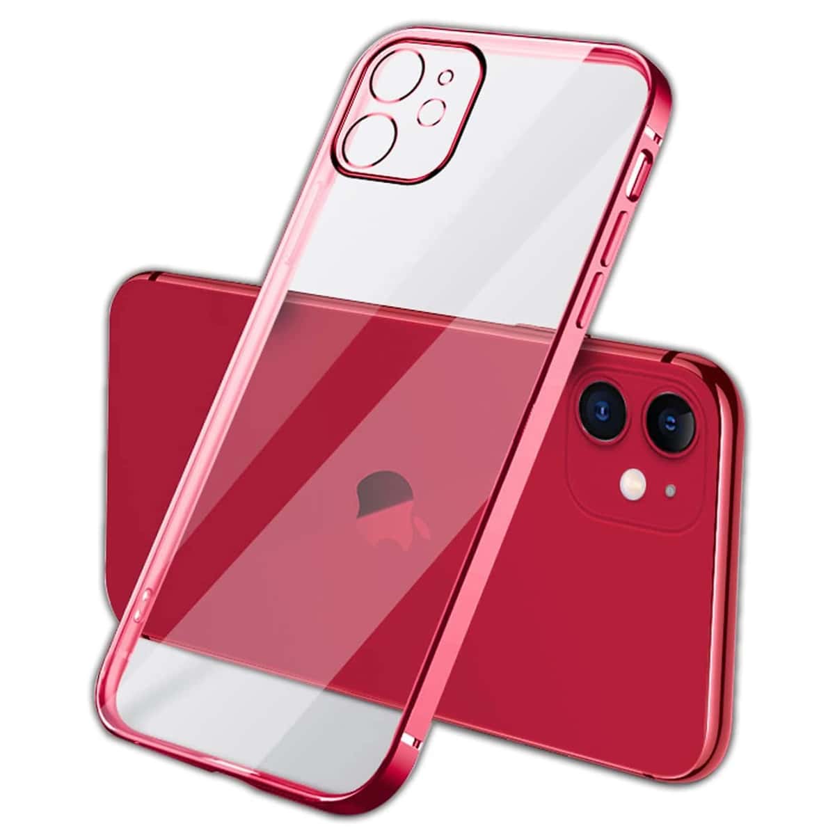 

Minimalist Clear iPhone Case, Red