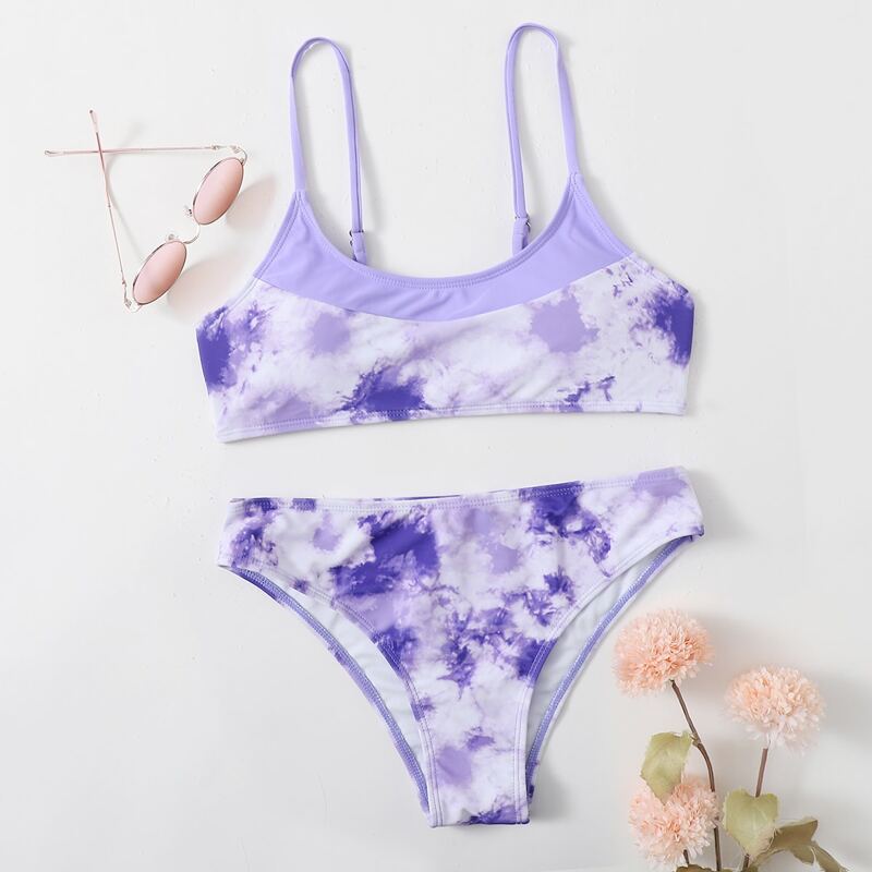 

Tie Dye Cami Bikini Swimsuit, Purple