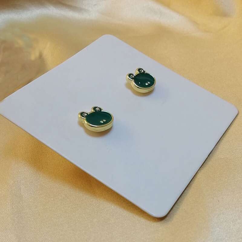 

Frog Stud Earrings, Green