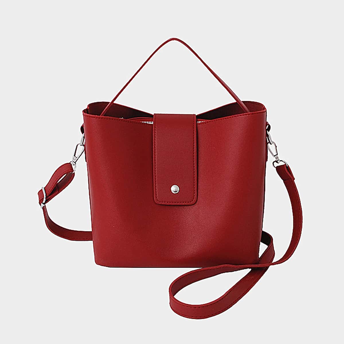 

Minimalist Bucket Bag, Rose red