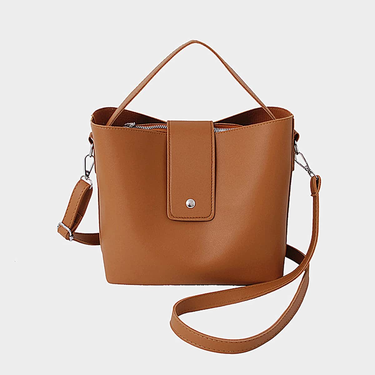

Minimalist Bucket Bag, Brown