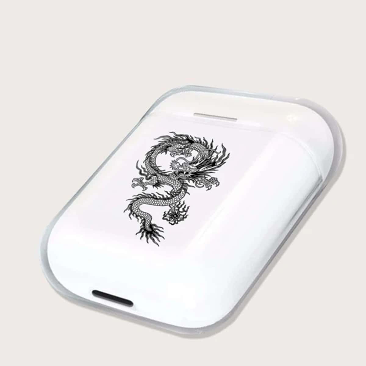 

Dragon Print Airpods Case, Black