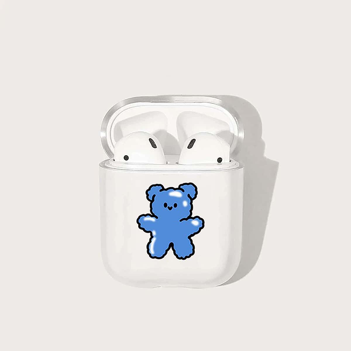 

Cartoon Print Airpods Case, Clear
